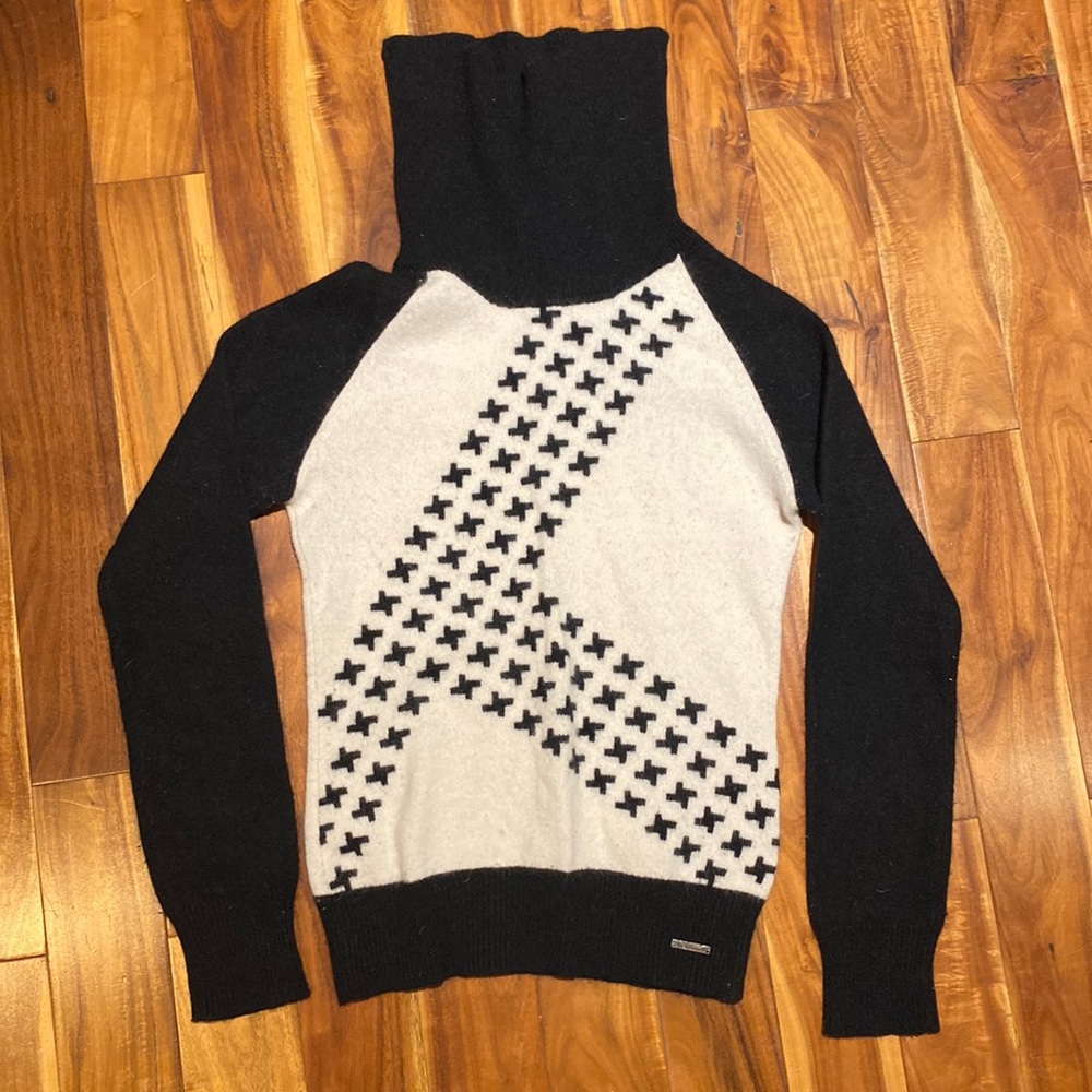 Lambswool and angora turtleneck sweater